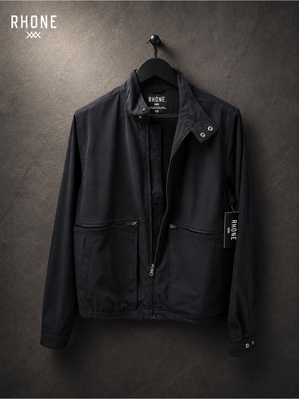 Rhone Men’s Medium Black Performance Full Zip Jacket NWT Stretch Commuter - Picture 6 of 9